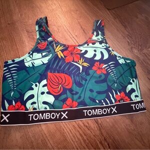 NWOT TomboyX Floral Print Sports Bra